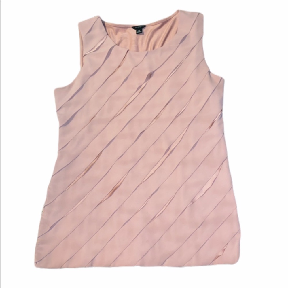 Ann Taylor Diagonal Layered Tan Tank Top